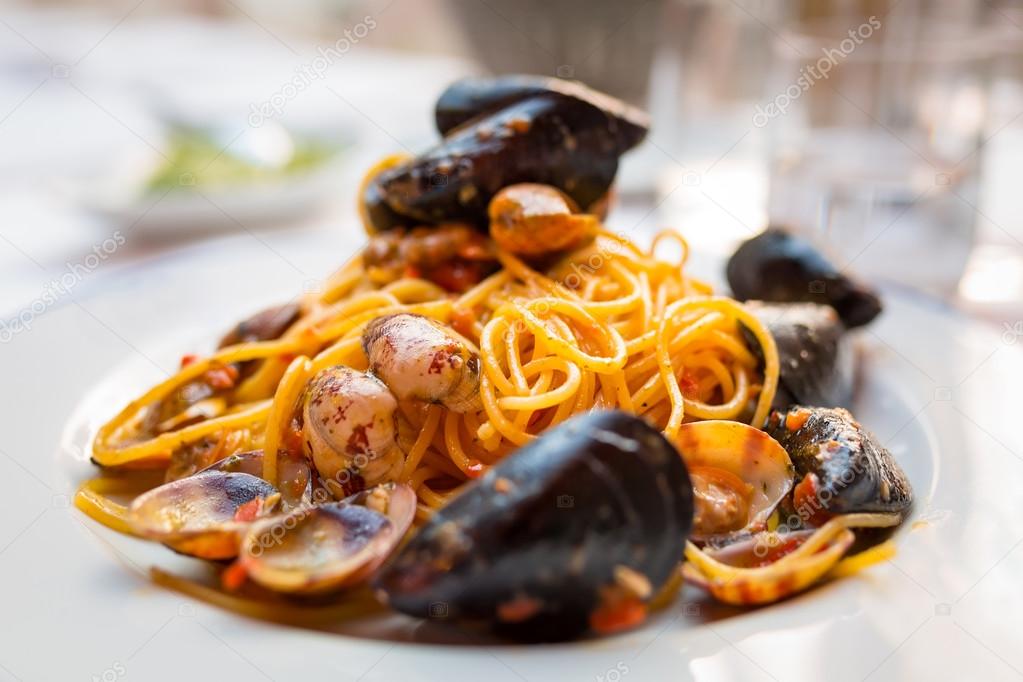 Italian pasta with seafood