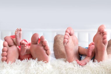 Four people family feet clipart