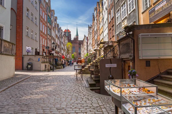 Architecture of Mariacki street in old town of Gdansk — Stock Photo, Image