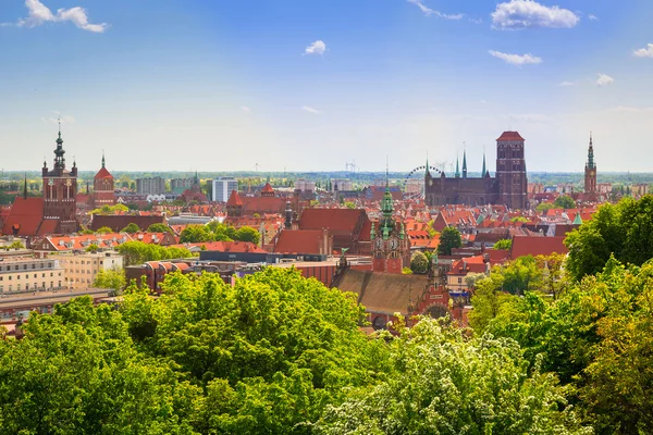 Panorama van het centrum van de stad in Gdansk — Stockfoto