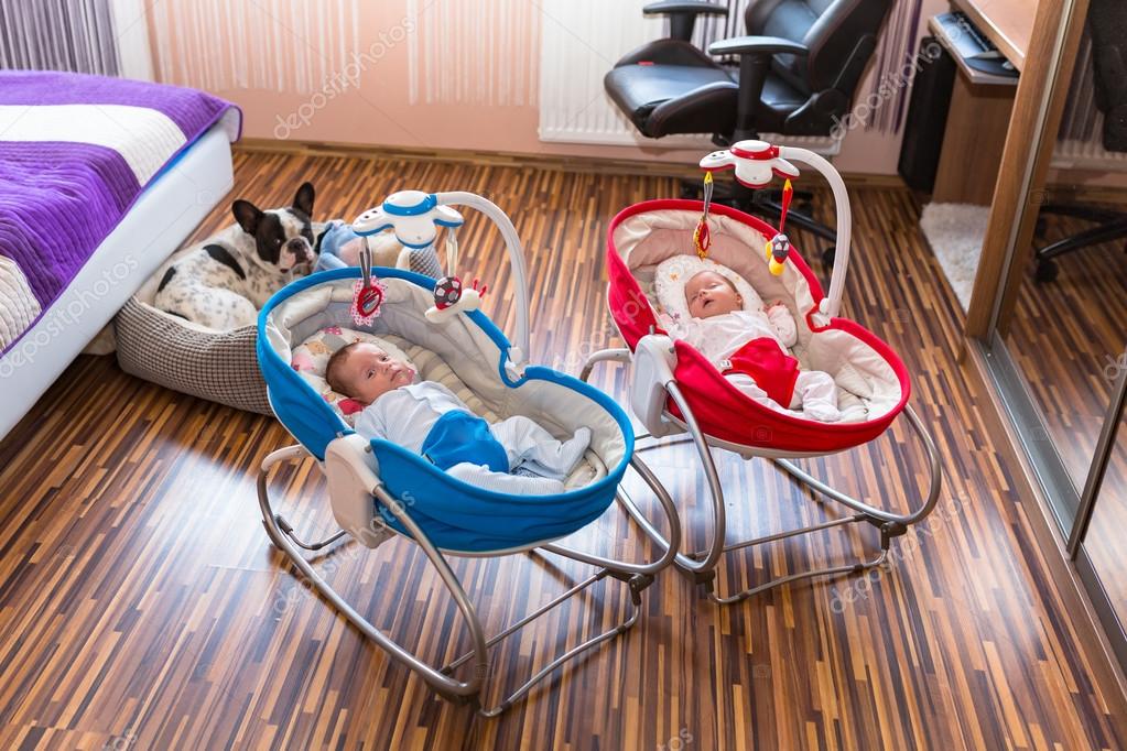 wooden cradle for twins