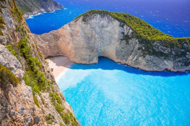 Beautiful Navagio Beach on Zakynthos, Greece clipart