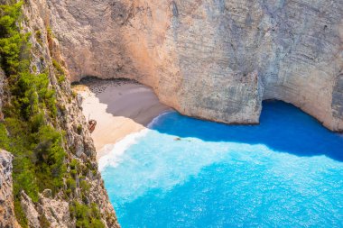 Güzel Navagio Beach Zakynthos, Yunanistan