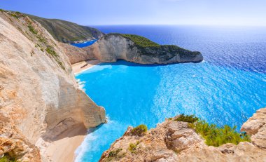 Güzel Navagio Beach Zakynthos, Yunanistan