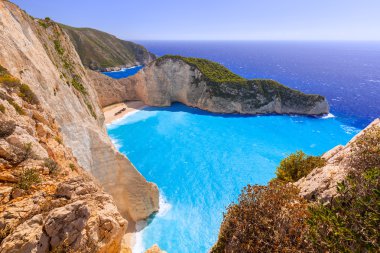 Beautiful Navagio Beach on Zakynthos, Greece clipart