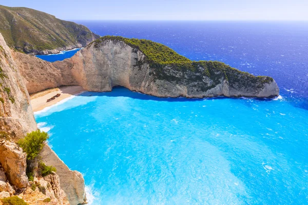 美丽的 Navagio 海滩上希腊扎金索斯 — 图库照片