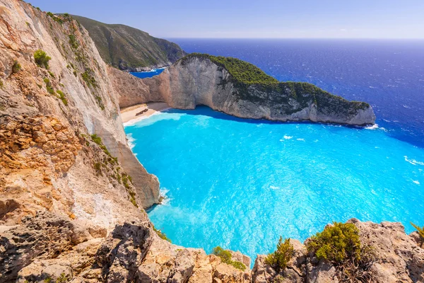 Belle plage Navagio sur Zakynthos, Grèce — Photo