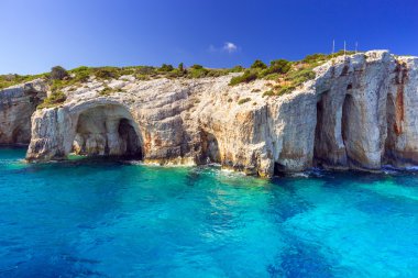 Cliff, Zakynthos Adası, mavi mağara