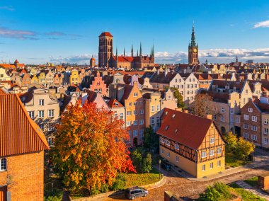 Beautiful scenery of the Main Town in Gdansk at autumn. Poland