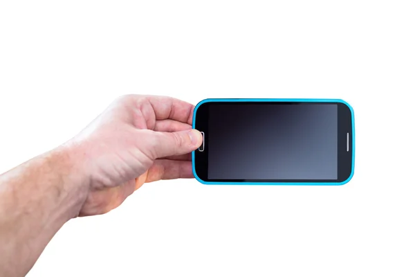 Hand holding smartphone with blank screen — Stock Photo, Image