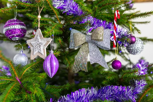 Decorations on the christmas tree — Stock Photo, Image