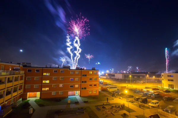 Fireworks display of New Years Eve — Stock Photo, Image