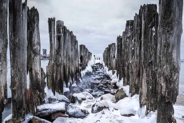 Торпедная платформа Второй мировой войны на Балтийском море, Babie Doly — стоковое фото