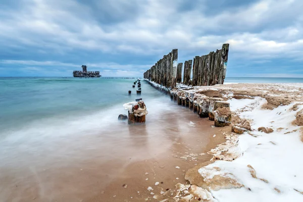 World war II torpedo platform at Baltic Sea, Babie Doly — Stock Photo, Image