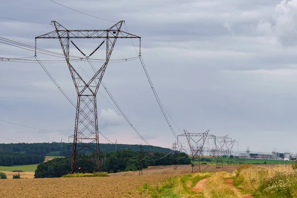 High Voltage Post High Voltage Tower — Stock Photo, Image