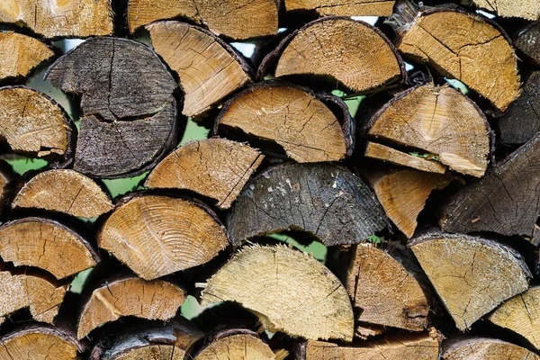Kış Için Hazırlanmış Odun Yığını Ladin Ağacı — Stok fotoğraf