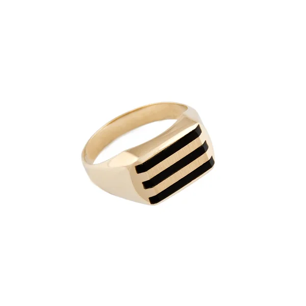 Gold ring on white background — Stock Photo, Image