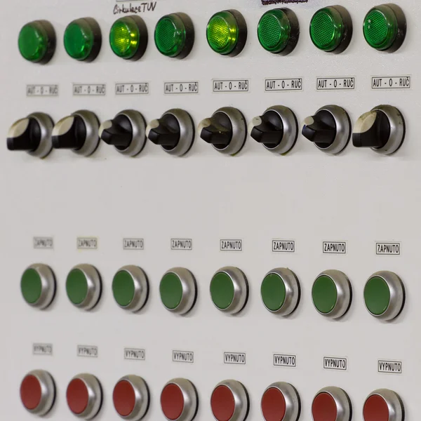 Control panel with buttons and levers — Stock Photo, Image