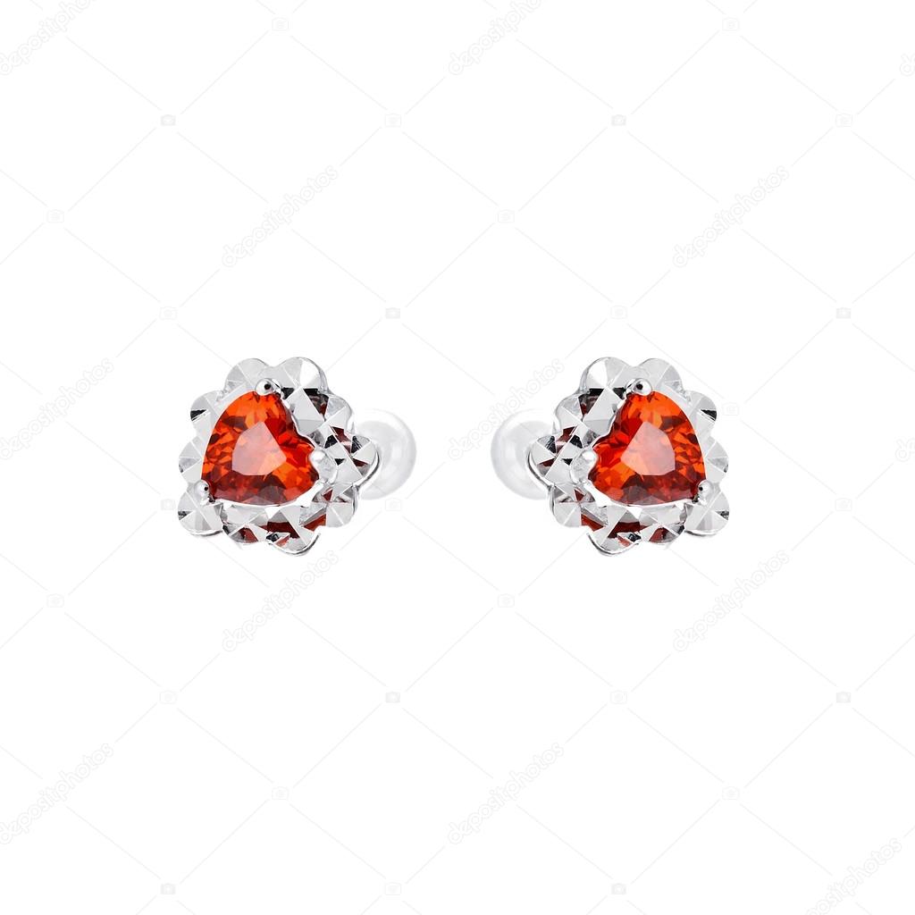 Earrings in the shape of heart