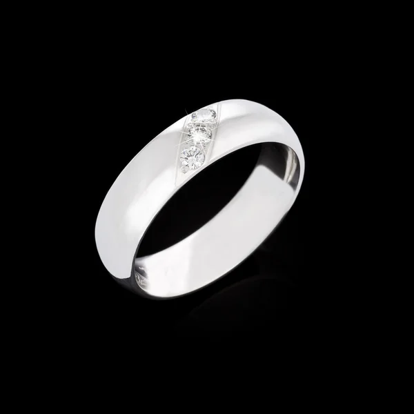 Bague diamant argent — Photo