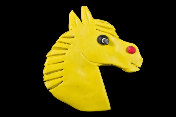 The horse head created from plasticine — Stock Photo, Image