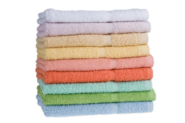 Colorful towels on a white background — Stock Photo, Image