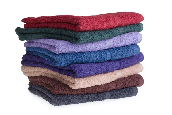Colorful towels on a white background — Stock Photo, Image