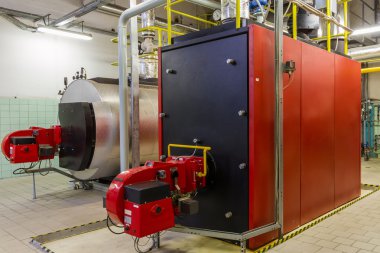 gaz kazan dairesi içinde gaz kazanları