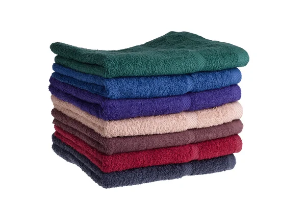 Colorful towels on a white background — Stock Photo, Image