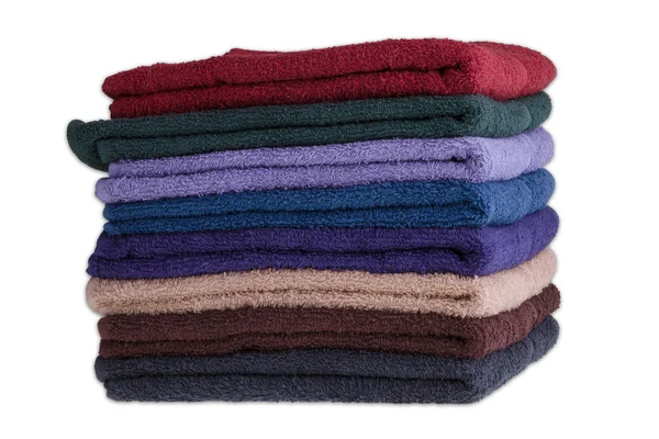 Colorful towels on a white background — Stock Photo, Image