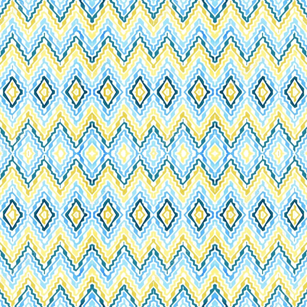 Abstract blue - yellow  seamless zigzag pattern