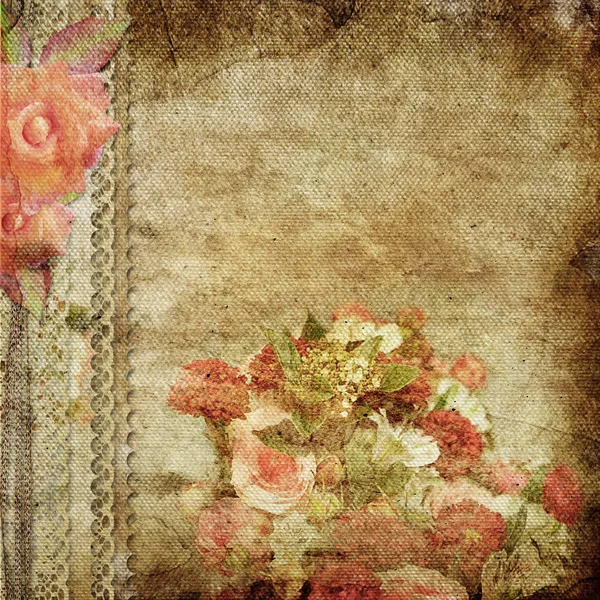 Fundo romântico vintage com rosas — Fotografia de Stock