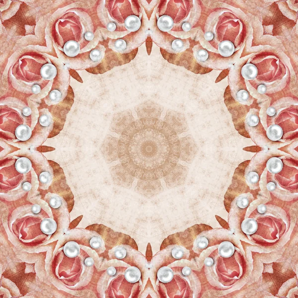 Piękne perły tło mandali — Zdjęcie stockowe