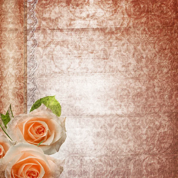 Vintage background with roses — Stock Photo, Image