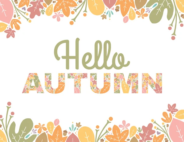 Hello Autumn Text Background — Vector de stoc