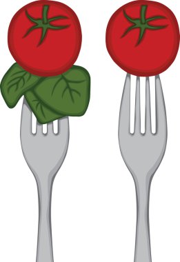Bir çatal domates sebze