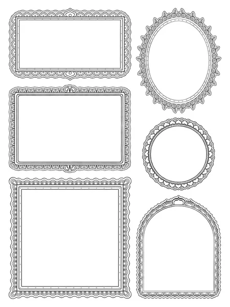 Ornate hand drawn frames two — Stock Vector