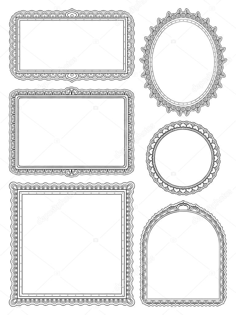 Ornate hand drawn frames two