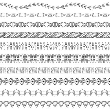 Kesintisiz Doodle sınır ve çerçeve öğeleri iki