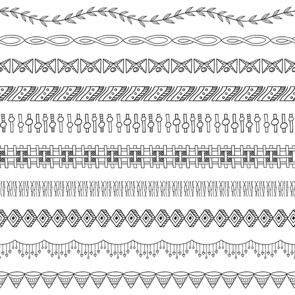 Kesintisiz Doodle sınır ve çerçeve öğeleri iki