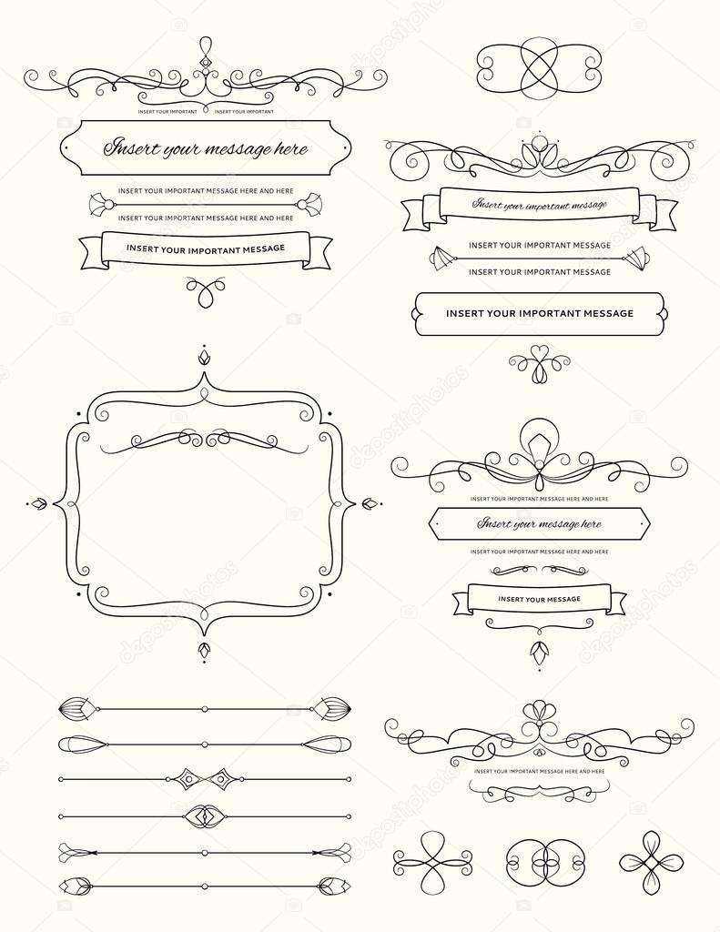 Vintage Calligraphy Design Elements Two
