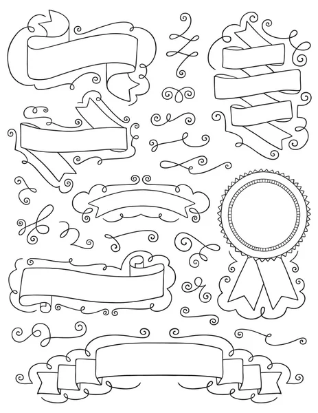 Elementos de diseño dibujado a mano vintage Nueve — Vector de stock