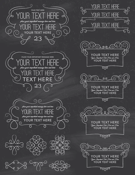 Vintage Chalkboard Calligraphy Design Elements Eight — Stock Vector