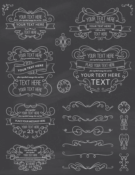 Vintage kara tahta hat tasarım öğeleri on