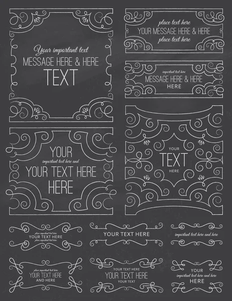 Chalkboard Swirl Frames Dois — Vetor de Stock