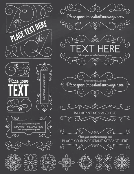 Chalkboard Vintage Frames and Elements dois —  Vetores de Stock