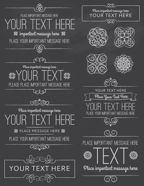 Kreideetiketten und Gestaltungselemente — Stockvektor