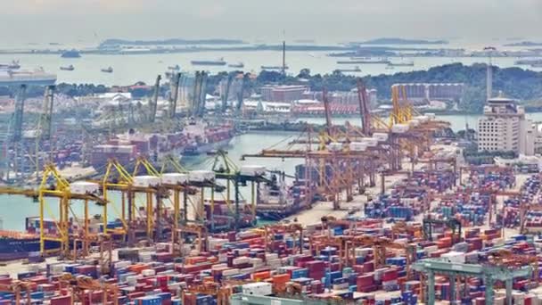 Timelapse del puerto de Singapur — Vídeos de Stock