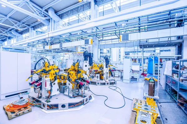 Meet- en teststation in de autofabriek — Stockfoto