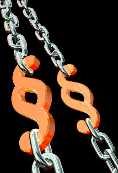 Law symbol, Paragraph chains — Stock Photo, Image